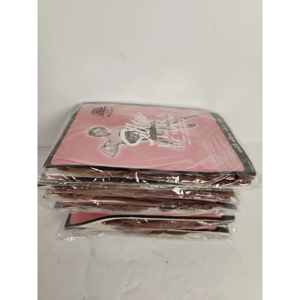 Lot of 6 Vintage Silkies Ultra TLC Support Pantyhose XXL Queen 6-Beige 100602